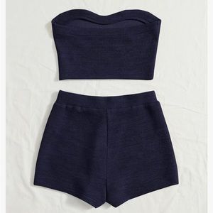 Women’s Two Piece Ribbed ribbed Cropped Set
